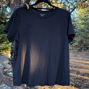 Eileen Fisher Round Neck Short Sleeve Tee - XL Black